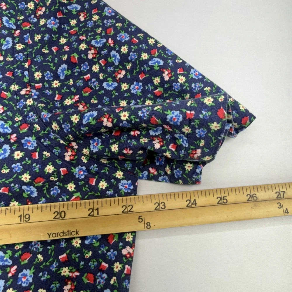 Polo Ralph Lauren Shirt Mens M Navy Floral Classic Fit Short Sleeve Button Up
